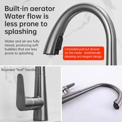 Dual Function 360° Swivel Stainless Steel Kitchen Sink Faucet High Durability