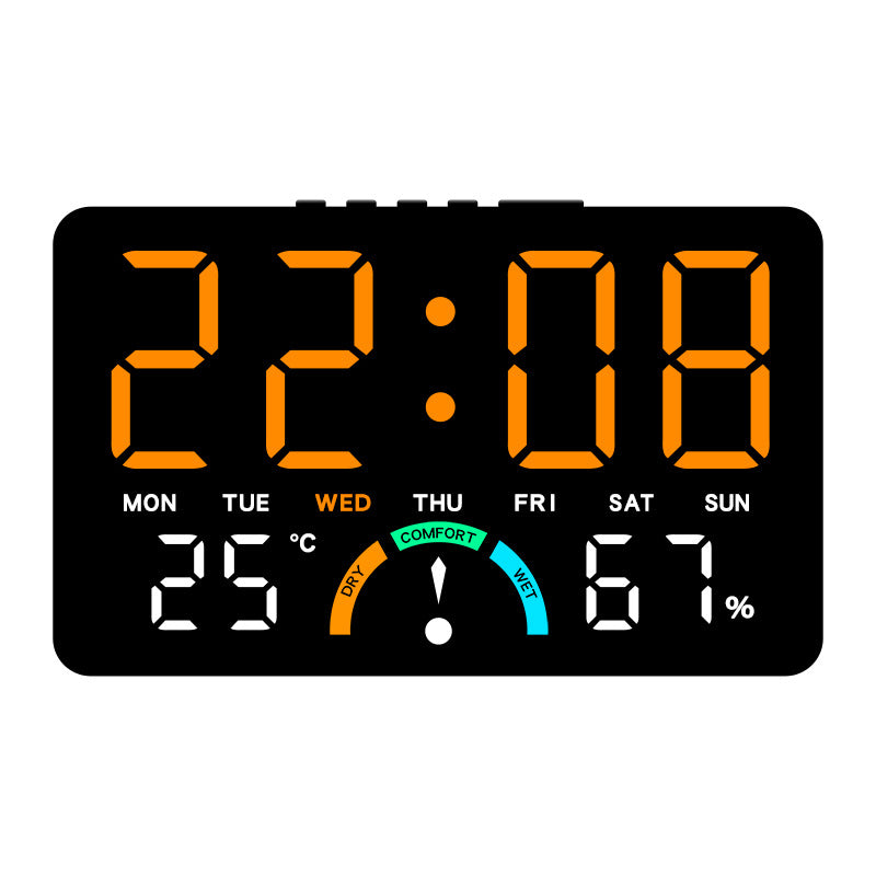 Digital Alarm Clock Temperature Humidity Display Dual Alarms LED Snooze Feature