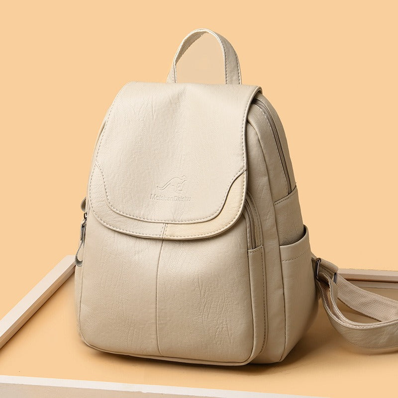 Women's Waterproof Faux Leather Backpack Durable Anti-Theft Travel School Bag