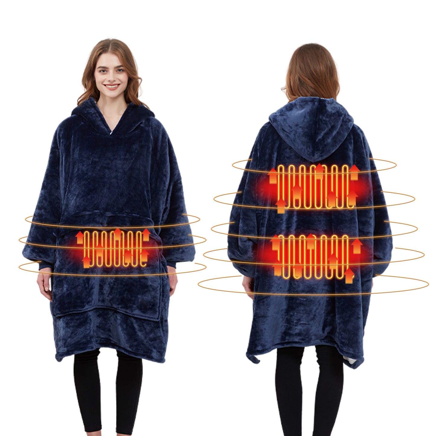 USB Heated Blanket Hoodie with Integrated Pouch Electric Machine Washable Design