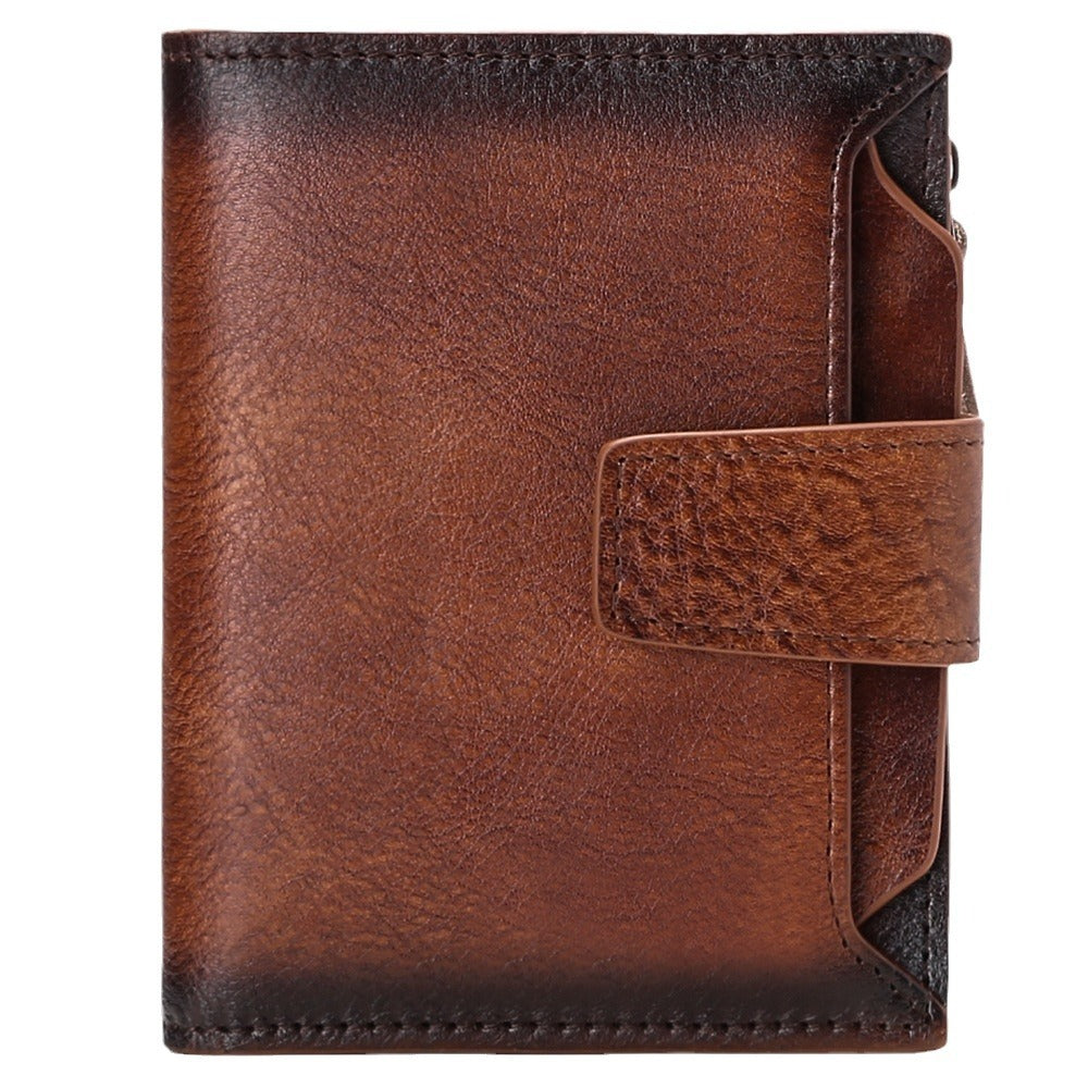 Men's Genuine Cowhide Leather Wallet Stylish Casual Design 14 Card Slots Gift