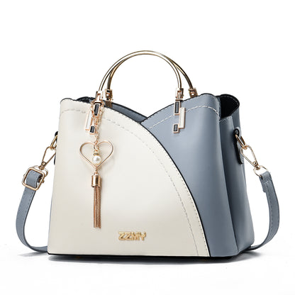 Korean Style Colour Block Trendy Women Handbag Spacious Large Storage Capacity
