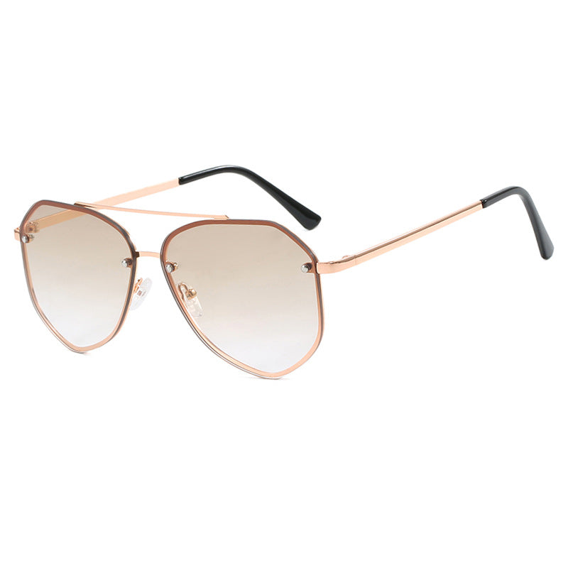 Women's Retro Sunglasses Metal Frame Concave Lens UV400 Sun Protection Stylish