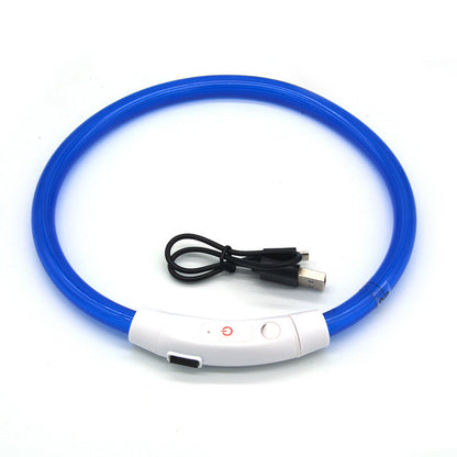 LED Light Up Dog Collar USB Rechargeable Multi-Colour Night Visibility S M L