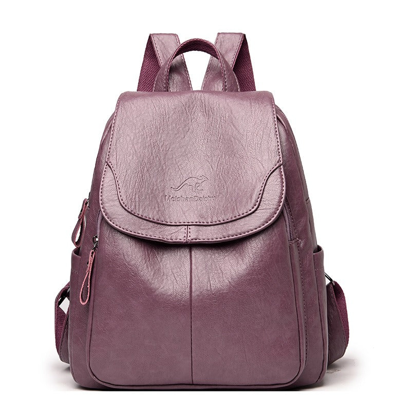Women's Waterproof Faux Leather Backpack Durable Anti-Theft Travel School Bag