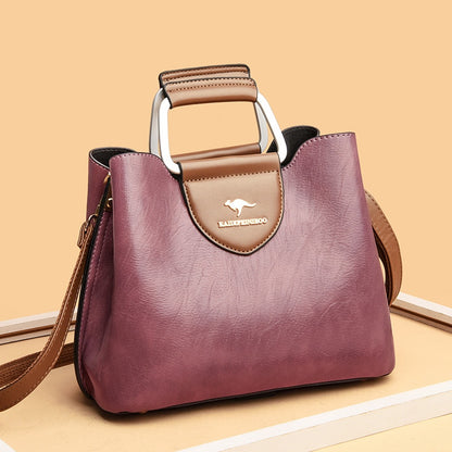 Medium Faux Leather Crossbody Bucket Bag Women Adjustable Shoulder Strap Handbag