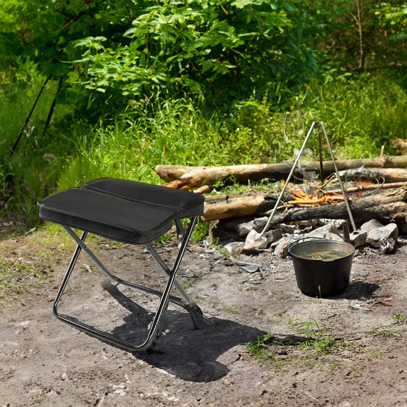 Portable Folding Stool Lightweight Carbon Steel Outdoor Indoor Seating Compact