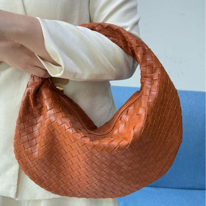 Women's Woven Tote Bag Faux Leather Spacious Lightweight Durable Zip Top Closure