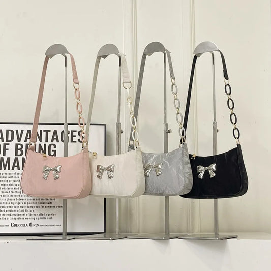 Faux Leather Shoulder Bag Women's Strap Metal Clasp Zip Closure Spacious Interior