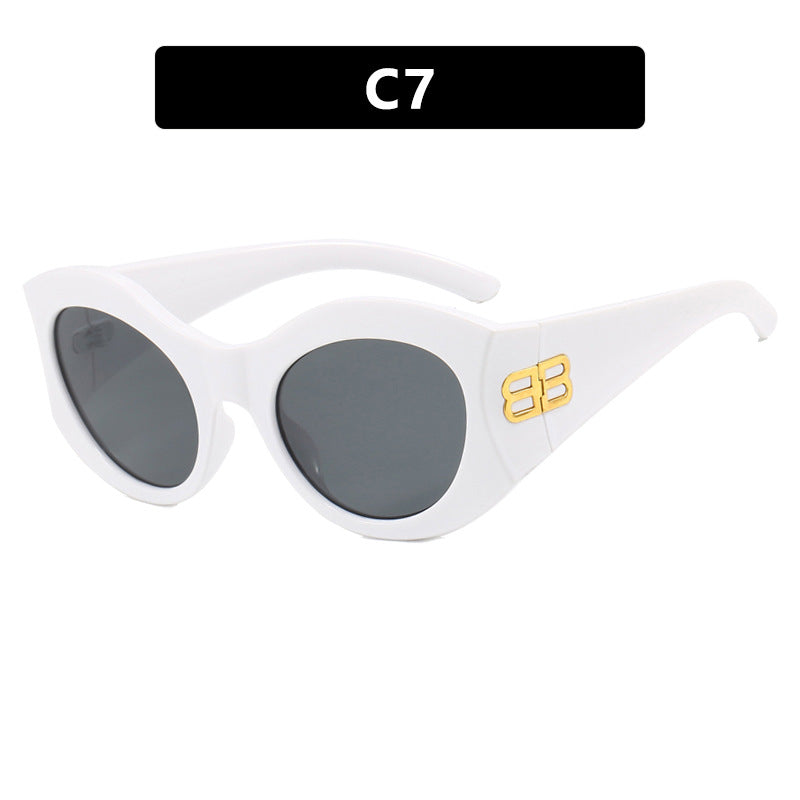 Women's Large Frame Sunglasses Butterfly UV Protection Trendy Retro Style