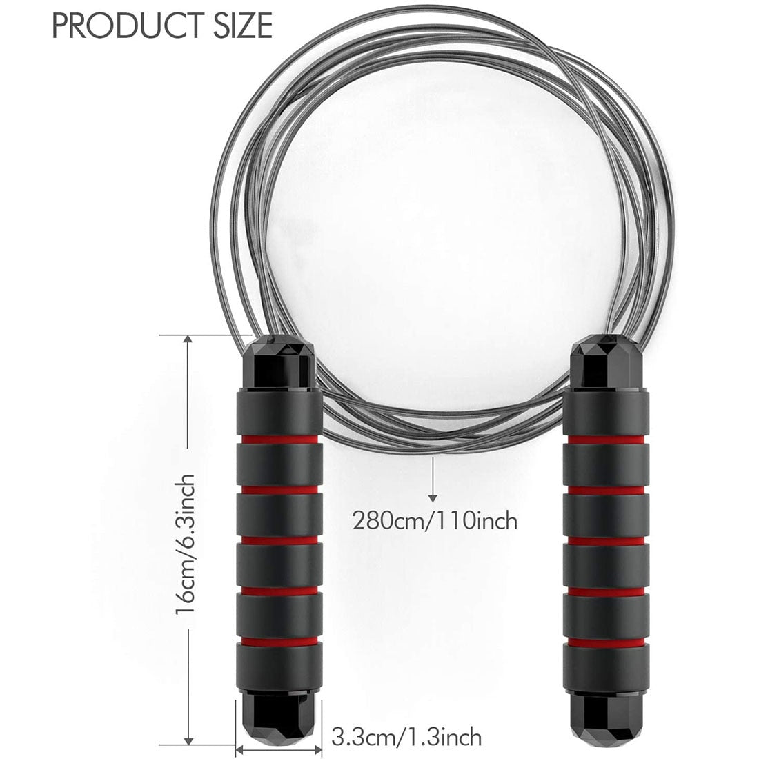 Adjustable Steel Wire Jump Rope PVC Coating Ball Bearings Exercise Accessory