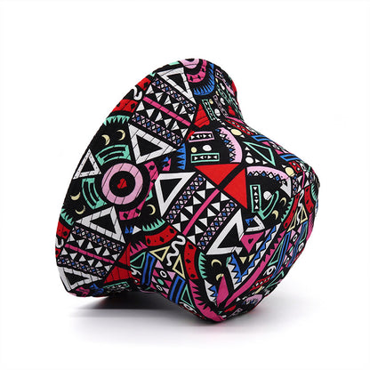 Unisex Fisherman Bucket Hat with Geometric Ethnic Print for UV Sun Protection