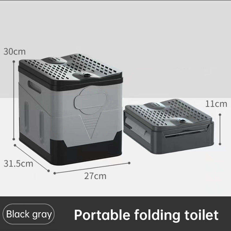 Portable Folding Camping Toilet Seat Lid Easy Setup Compact Durable Lightweight