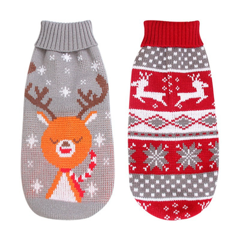 Christmas Dog Sweater Knitted Pet Jumper Warm Winter Clothes XS-2XL Dogs
