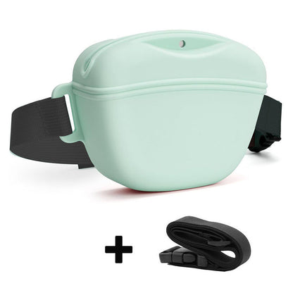 Silicone Dog Treat Bag Waterproof Training Pouch Adjustable Strap Secure Closure