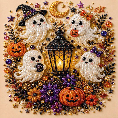 Diamond Art Kit Full Drill Halloween Ghost Crow Cat Pumpkin Skull Wall Decor