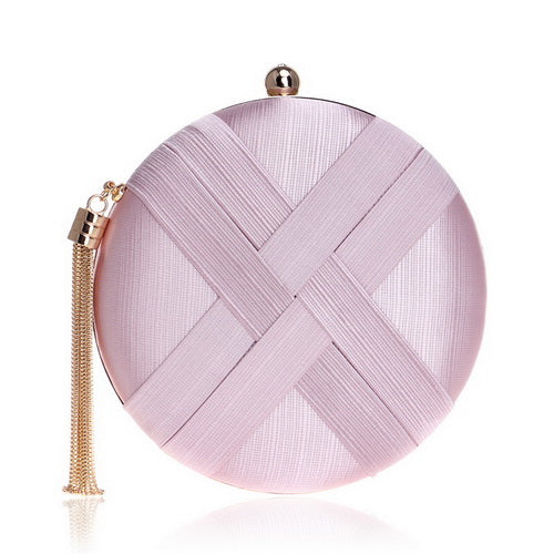 Elegant Satin Tassel Clutch Bag Evening Party Purse Wedding Bridal