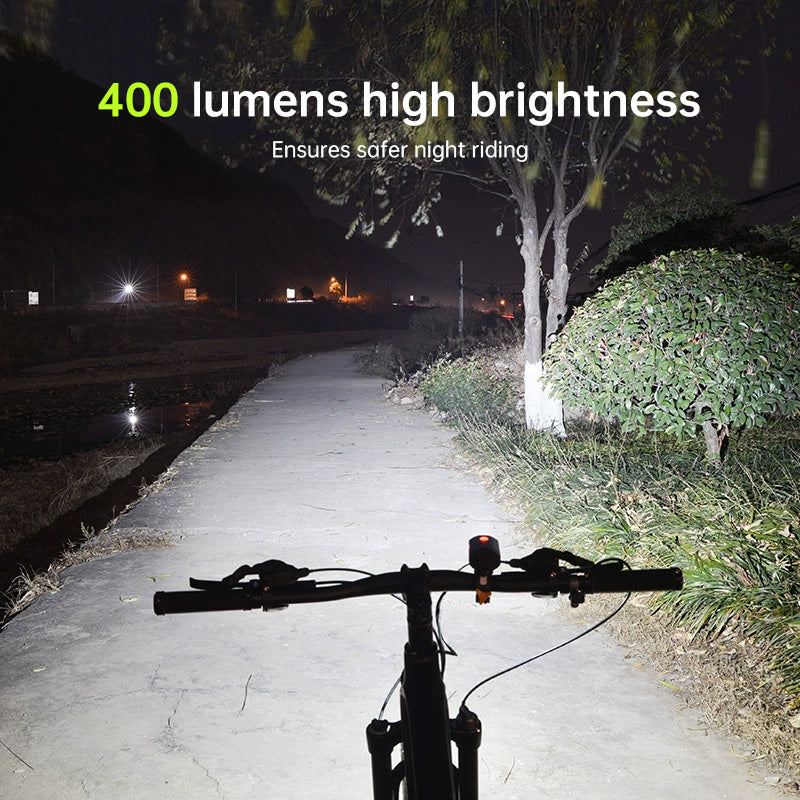 LED Bike Headlight and Taillight Set, Mountain Cycling Headlamp, Light Sensor