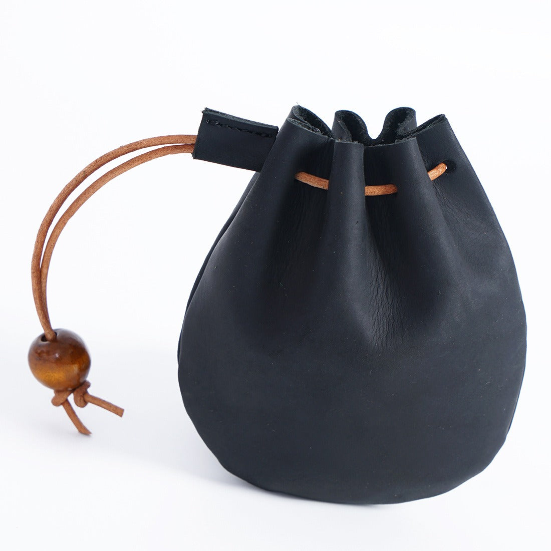 Handmade Cowhide Leather Drawstring Coin Bag Vintage Genuine Storage Pouch