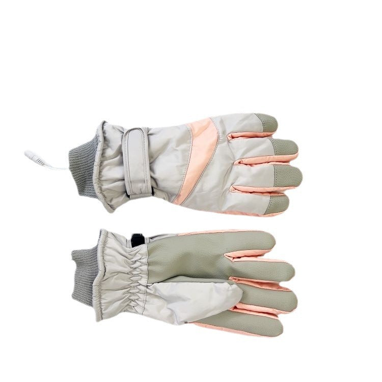 Heated Ski Gloves USB Electric Winter Waterproof Touchscreen Anti-Slip