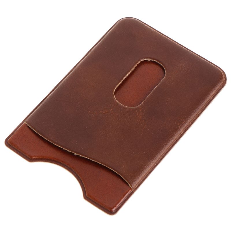 Leather Card Holder Sticker For Mobile Phone Back Pocket Wallet Case Black Brown