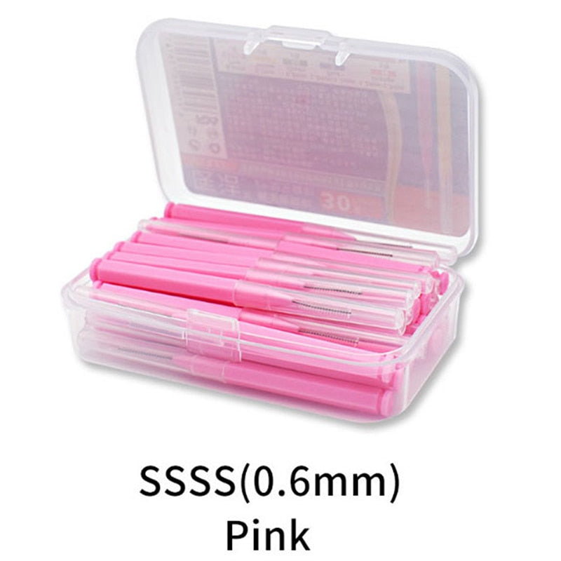 30pc I Shaped Interdental Brush Set Oral Teeth Care Floss Toothpick Cleaner Tool