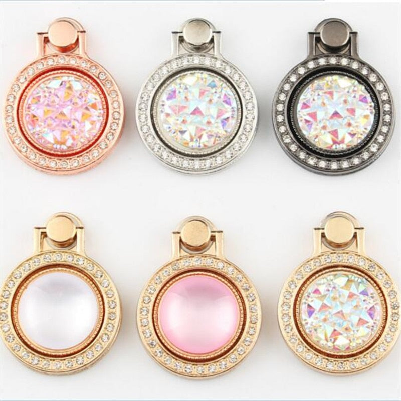 Smartphone Ring Holder Universal Metal Diamond Mobile Support Secure Grip Stand