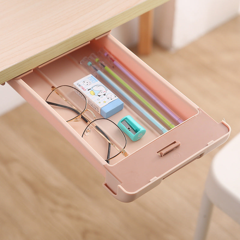 Under Desk Sliding Drawer Storage Box 29.7cm 16cm 4.2cm Desktop Stationery Small