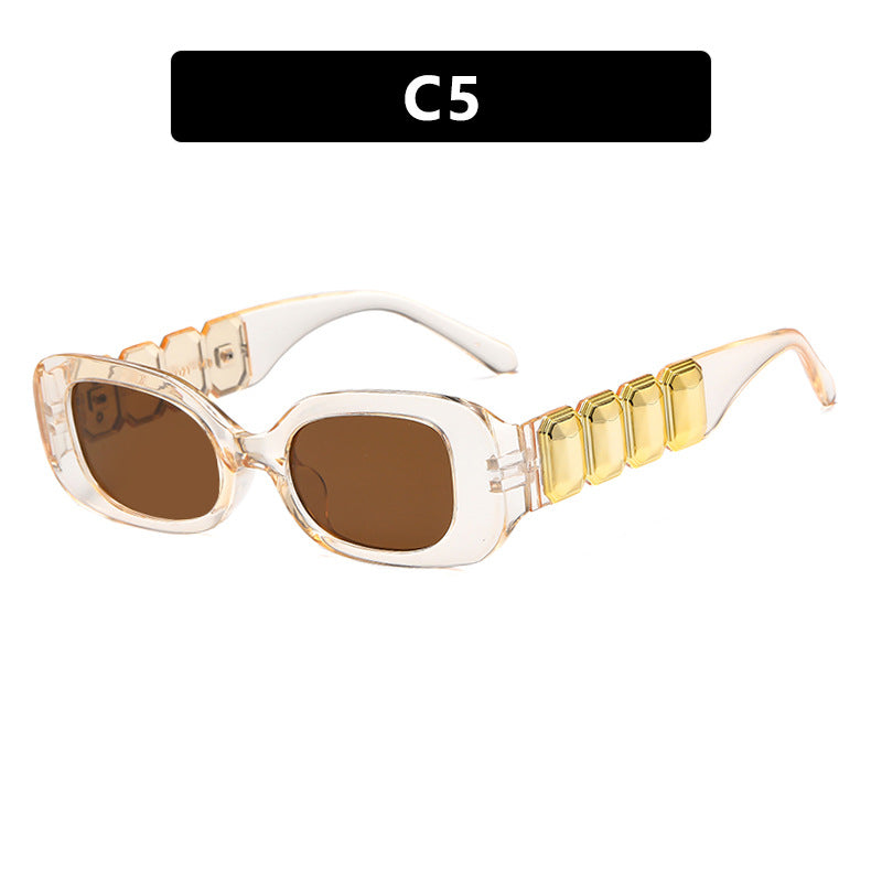 Square Frame Sunglasses Fashionable High-End Street Style UV Protection Women