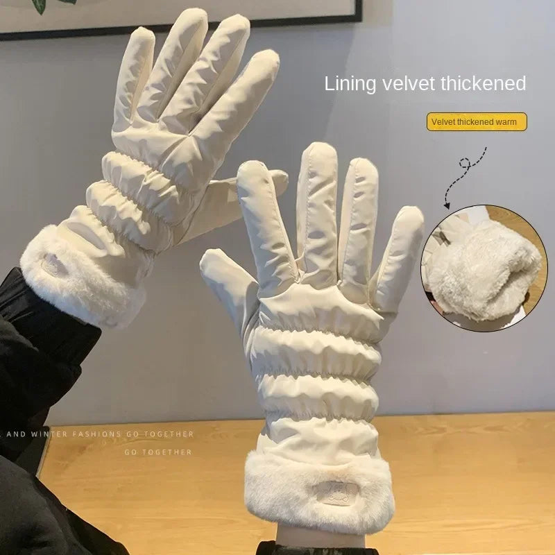 Women's Winter Fleece Gloves Thermal Insulated Skiing Cycling Mountaineering Warm