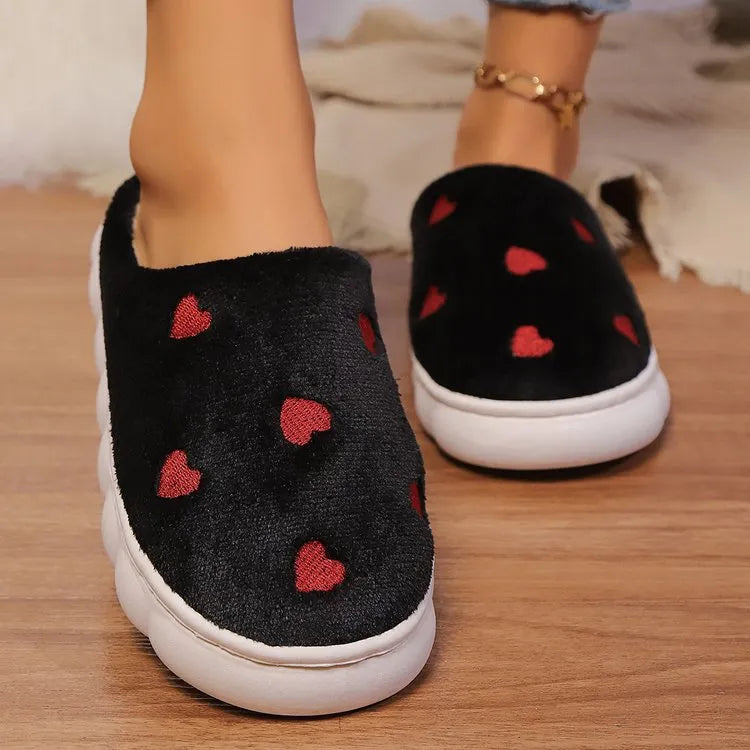 Women's Faux Fur Suede Slippers Round Toe Flat Slip-On Indoor Shoes Sizes 3–9