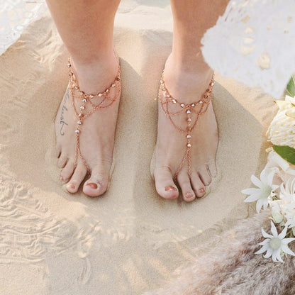 Gold Silver Tone Anklet Beads Beach Foot Jewelry Layered