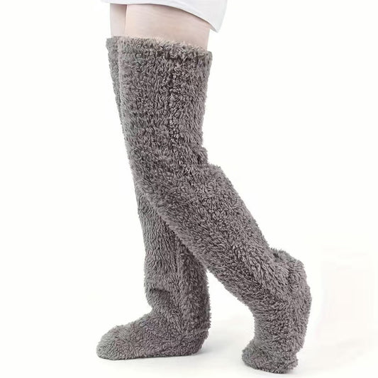 Ultra-Warm Plush Leg Warmers Long Socks Unisex Thick Thermal Knee Pads 13 Colours
