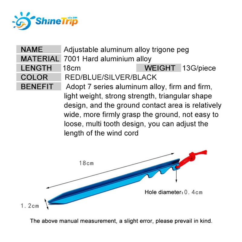 Adjustable Aluminium Alloy Tent Pegs 6pcs Set Multi Tooth Lightweight Stakes