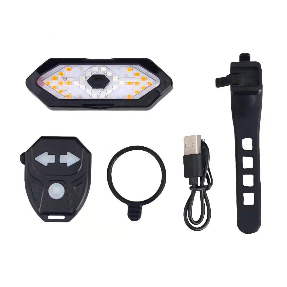 Bike Turn Signal Light Remote Control LED Indicator Rechargeable Taillight Horn