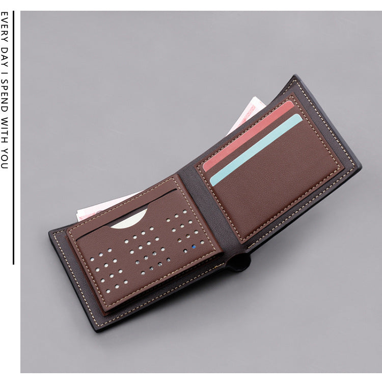 Men's Short Soft Leather Wallet Secure Zip Closure Multiple Credit Card Slots