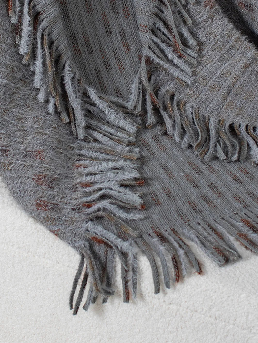 Fringe Open Front Boho Poncho Women’s Half Sleeve Cardigan Knit Cape Shawl Wrap