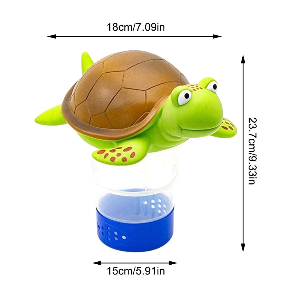 Vinyl Turtle Pool Chlorine Dispenser 3 Inch Tablet Floating Storage Capacity