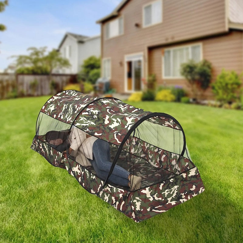 Single Bed Outdoor Mosquito Net Lightweight Portable Mesh Zipper Closure Tent