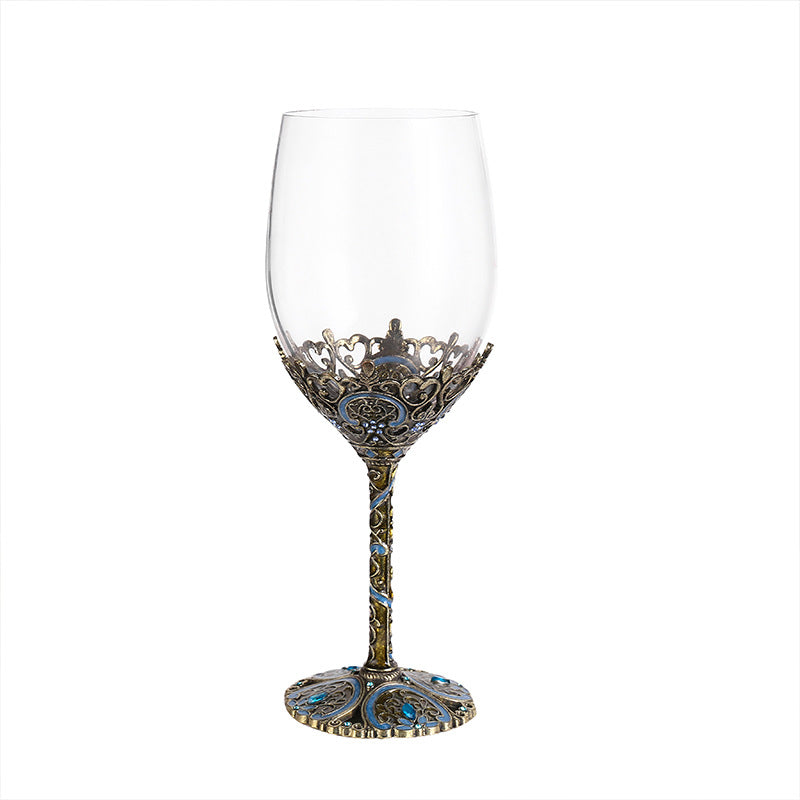 Luxury Lead-Free Crystal Red Wine Glass Set High-Footed Decanter Enamel Craft