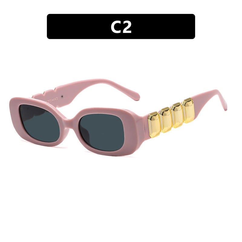 Square Frame Sunglasses Fashionable High-End Street Style UV Protection Women