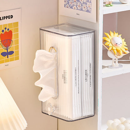 Wall Hanging Tissue Box Rectangular Plastic Storage Flower Knob Household Paper
