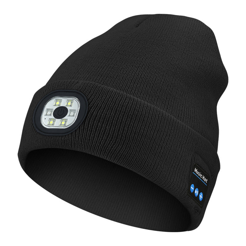 Bluetooth 5.4 Stereo LED Beanie USB Rechargeable Three-Level Light Winter Hat