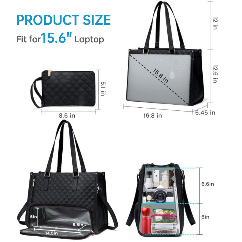 Insulated Tote Bag 15.6 Inch Laptop Storage Temperature Control Water Resistant