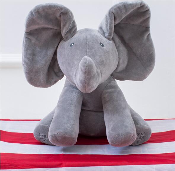 Peek-A-Boo Elephant Plush Toy 30cm | Musical Interactive Educational Gift for Kids