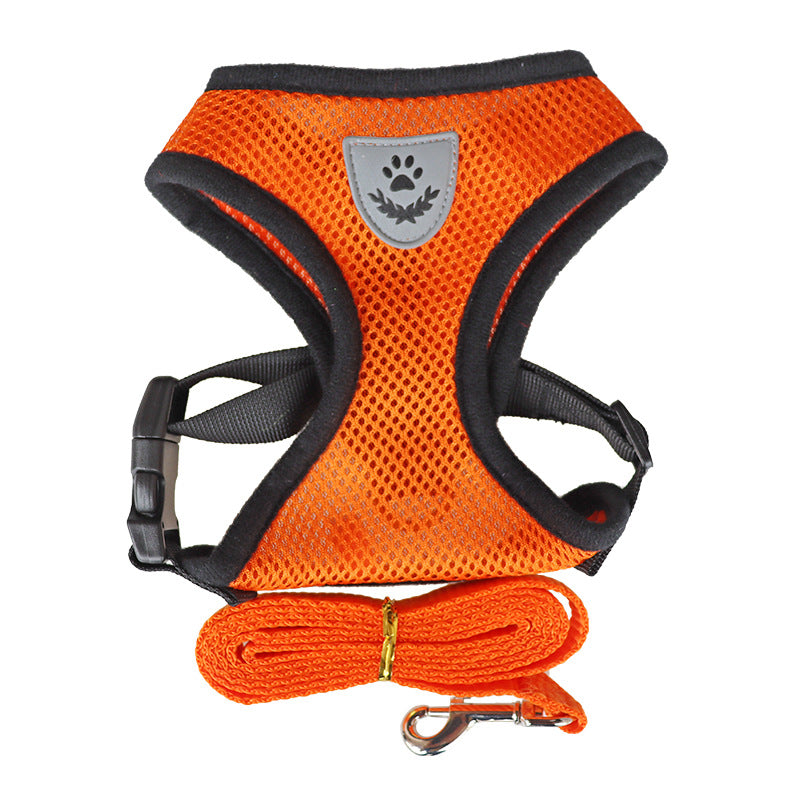 Basic Small Cat Dog Puppy Harness + Lead Set Mesh Vest Reflective Adjustable