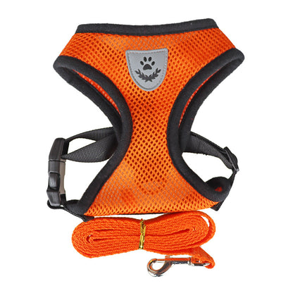 Basic Small Cat Dog Puppy Harness + Lead Set Mesh Vest Reflective Adjustable