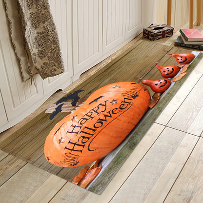 Halloween Printed Flannelised Polyester Rectangular Floor Mat Bathroom Door