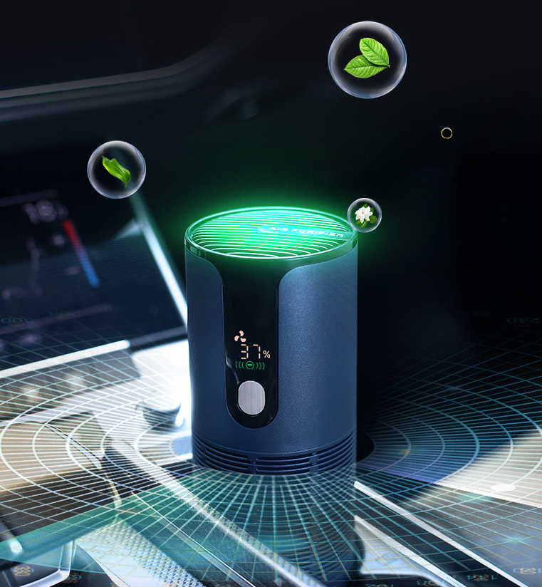Intelligent Car Air Purifier UVC Negative Ion USB Disinfectant Smoke & Odour