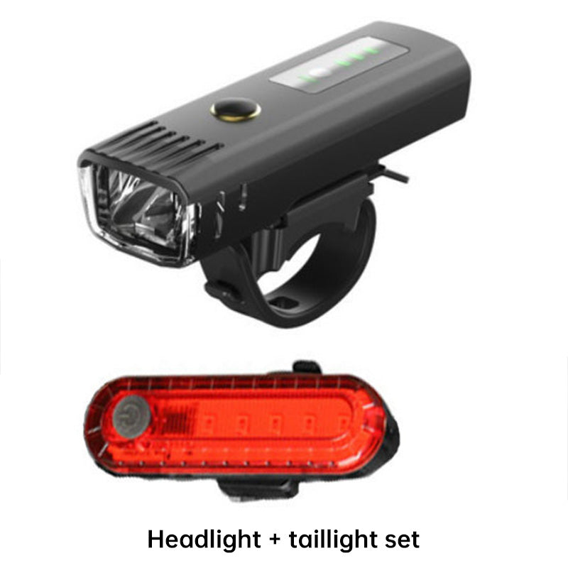 LED Bike Headlight and Taillight Set, Mountain Cycling Headlamp, Light Sensor